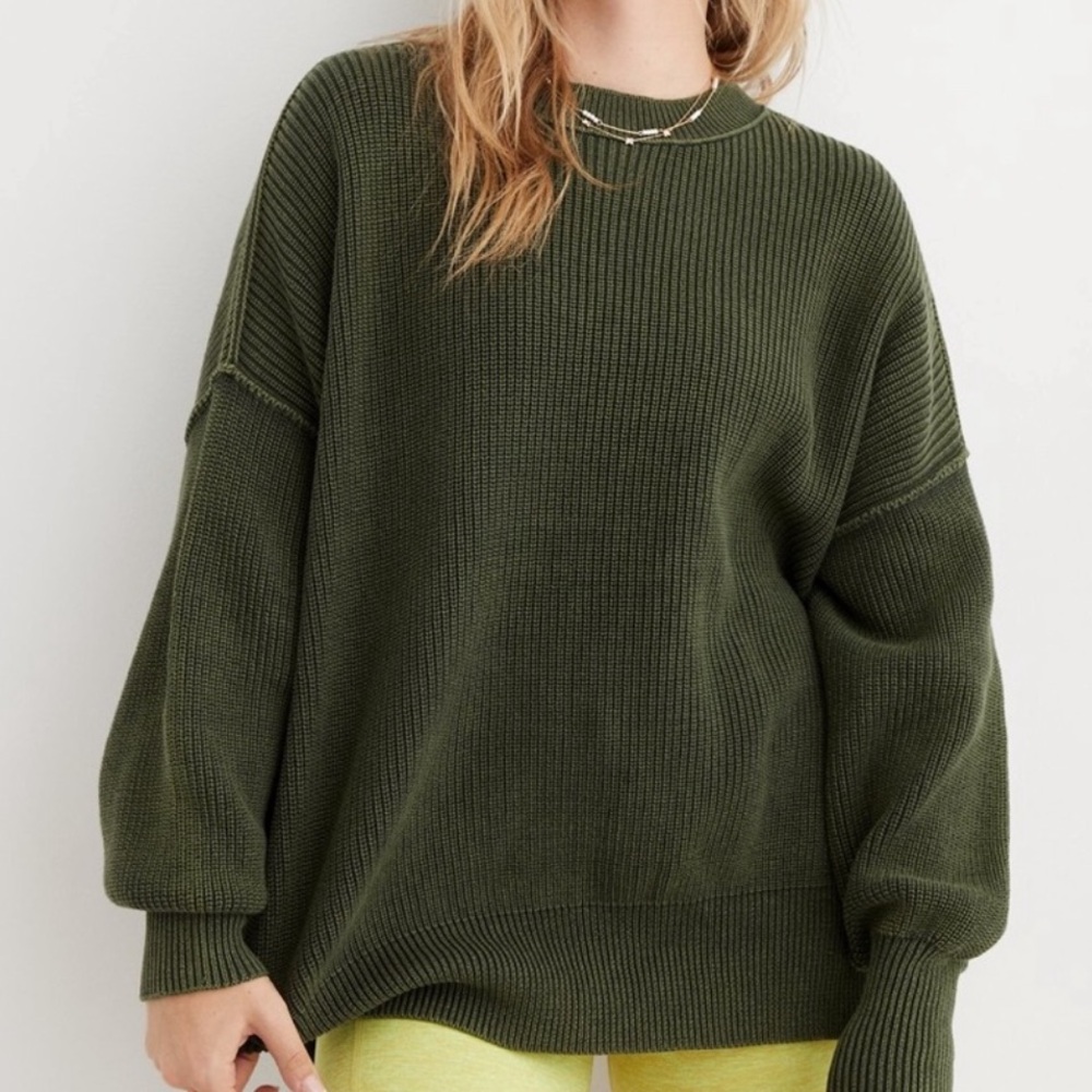 NWOT Aerie Beyond Sweater Nomad Olive Large